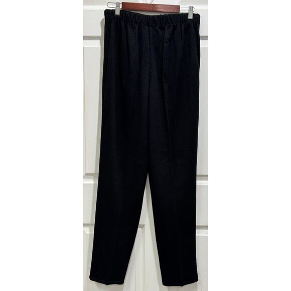 Dylani Knitwear Pants Size XL Black Pleated High Waist Wide Leg Pull On - Picture 3 of 5